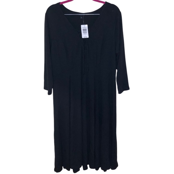 Torrid Midi Jersey Tie-Front Dress Size 2 - Picture 2 of 6